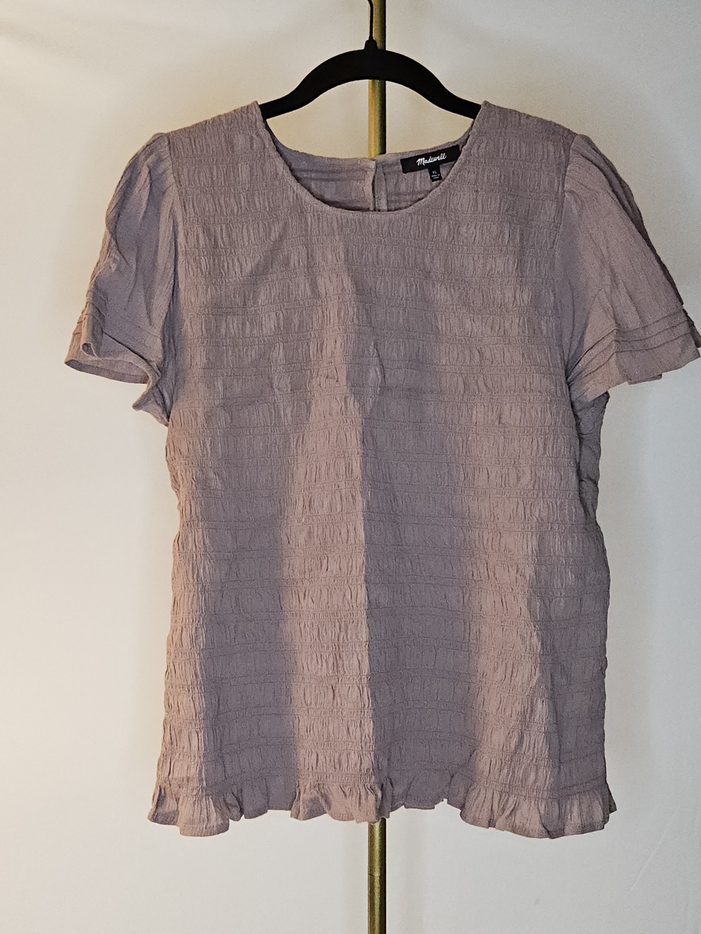 Madewell Lucie Flutter Sleeve Smocked Bodice Top